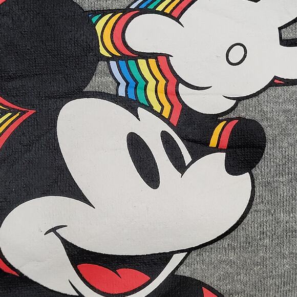 Mickey-Mouse Cropped Sweatshirt Womens Medium 21x17 Baggy - Picture 12 of 14